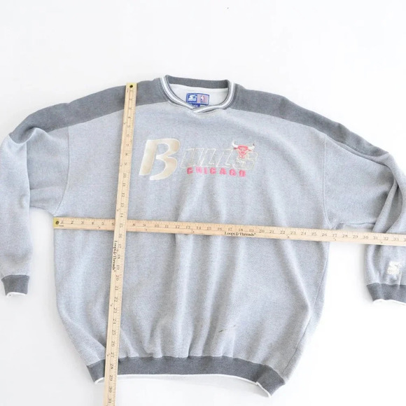 Vintage 80's Starter NBA Chicago Bulls Grey Crew Neck Sweater XXL - Picture 4 of 13